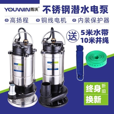 潛水泵220v污水泵家用直流小型高揚(yáng)程抽水機(jī)農(nóng)用灌溉排污不銹鋼