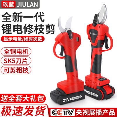 玖藍電動剪刀果樹剪充電式修枝剪電剪子強力粗枝剪鋰電池剪枝機