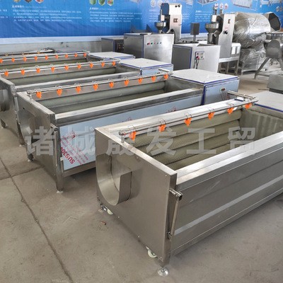 胡蘿卜毛刷清洗機(jī) 連續(xù)式土豆去皮拋光機(jī) 速凍薯?xiàng)l生產(chǎn)流水線