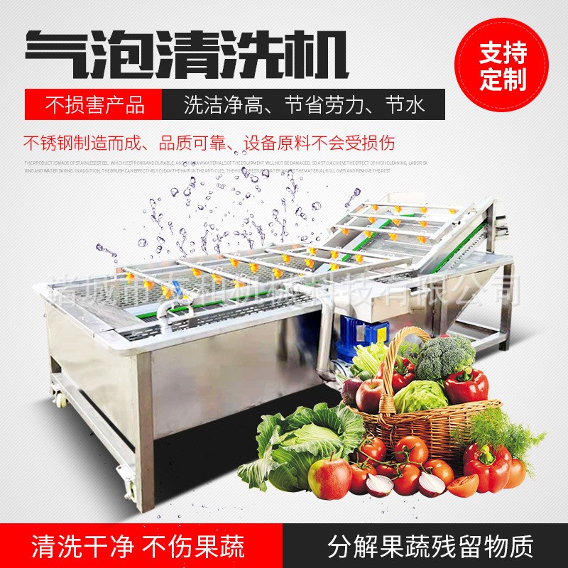 全自動翻浪式氣泡清洗機水果山楂清洗風干線大棗高壓噴淋清洗機