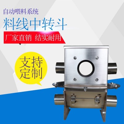 料線中轉(zhuǎn)斗養(yǎng)豬場自動喂料設(shè)備 塞盤料線轉(zhuǎn)接斗 60不銹鋼中轉(zhuǎn)站