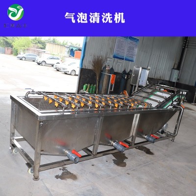 不銹鋼高壓噴淋自動輸送梅干菜酸菜無損氣泡清洗機多功能清洗機