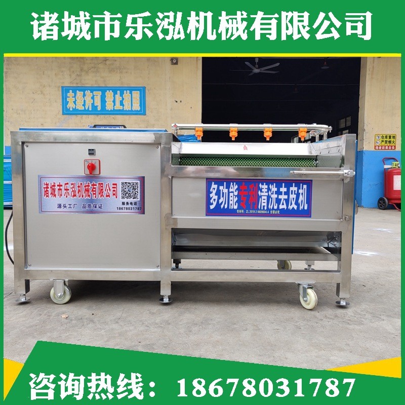土豆芋頭地瓜去皮清洗機 去皮清洗設備 七輥根莖類蔬菜毛刷清洗機