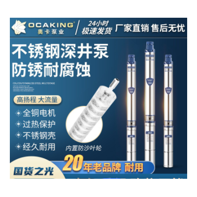 不銹鋼深井潛水泵家用220V高揚(yáng)程深水泵三相380V農(nóng)用抽水機(jī)灌溉
