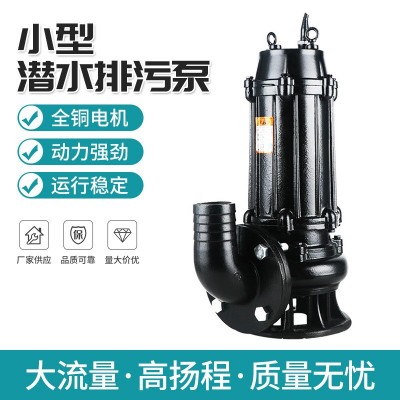 小型潛水排污泵定做 4KW無堵塞單三相污水泵 家用生活廢水處理泵