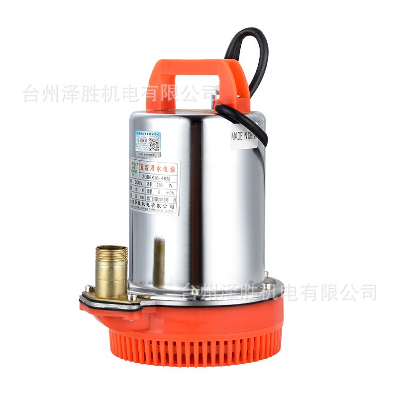 廠家直銷(xiāo)外貿(mào)款12V24V促銷(xiāo)價(jià)不銹鋼直流潛水泵大流量電瓶車(chē)抽水泵