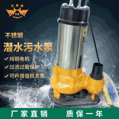 不銹鋼潛水泵廠家批發(fā)大流量農(nóng)用不銹鋼潛水污水泵