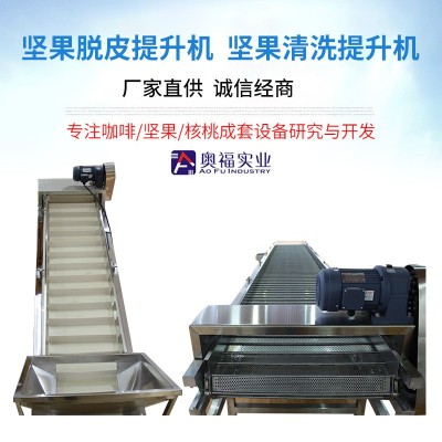 廠家直供堅果清洗提升機 堅果脫皮提升機 自動鏈式爬坡提升機