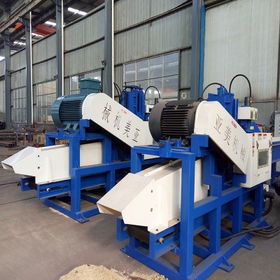 廢舊木材下腳料木材粉碎機210型液壓齒輥木屑粉碎設備價格美麗