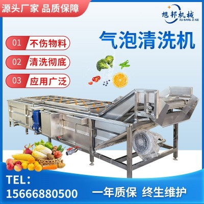 全自動果蔬噴淋清洗機 不銹鋼中央廚房大型洗菜機 商用氣泡清洗機