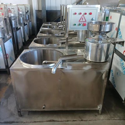 全自動商用豆腐機價格 電加熱不銹鋼豆腐機磨煮漿快產量高