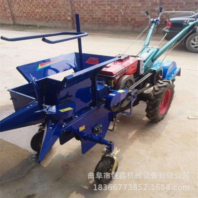 秸稈粉碎手扶式單行玉米收獲機小型家用柴油玉米收獲機掰棒子機