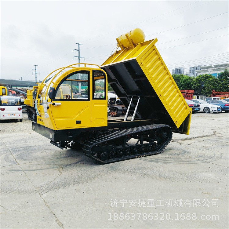 沼澤地行駛履帶運輸車 柴油8噸坡地爬山虎 U型斗履帶混凝土運輸車