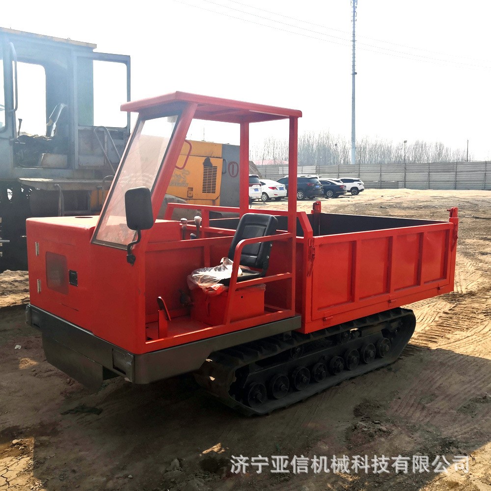 履帶運輸車廠家 小型手扶自卸翻斗式運輸車 2噸農用運輸車