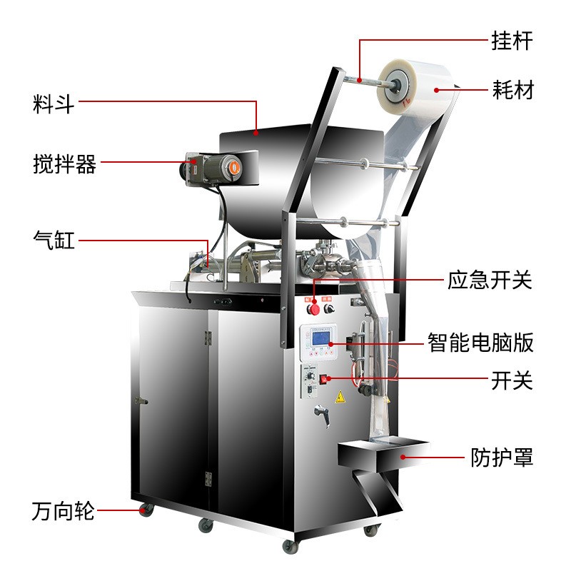 膏體灌裝機小型全自動辣椒油蜂蜜醬料定量包裝機化妝品數控分裝機
