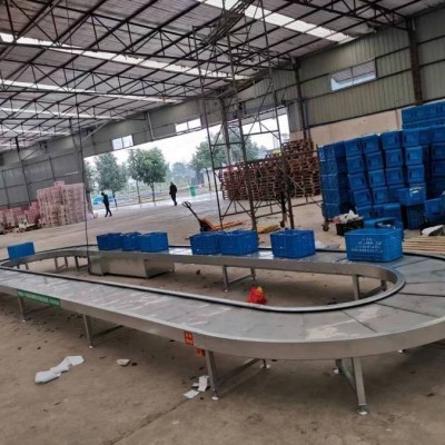 環(huán)形輸送機 車間流水線傳送帶運行穩(wěn)定 循環(huán)運轉(zhuǎn)工作 水果包裝挑選