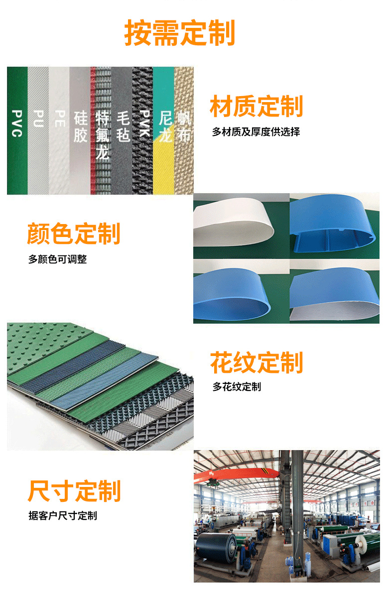 安耐工業傳送帶廠家花生脫殼機皮帶果殼脫皮拌粒機防滑PVC輸送帶