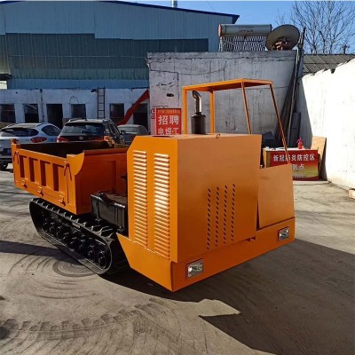 農(nóng)用2噸工程運(yùn)輸車小型橡膠履帶翻斗車全地形履帶翻斗自卸車