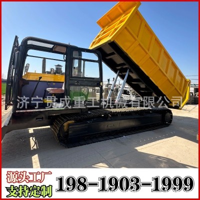 40噸履帶運輸車 鋼制履帶液壓馬達行走 雙頂自卸工程運輸車