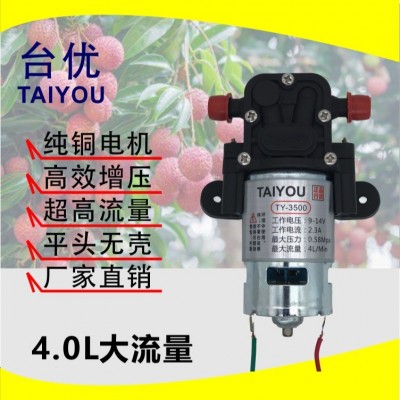 噴霧器水泵臺優(yōu)水泵 平頭泵 12V，4L，高壓大功率隔膜泵洗車水泵