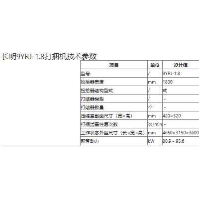 長明撿拾揉切壓捆機