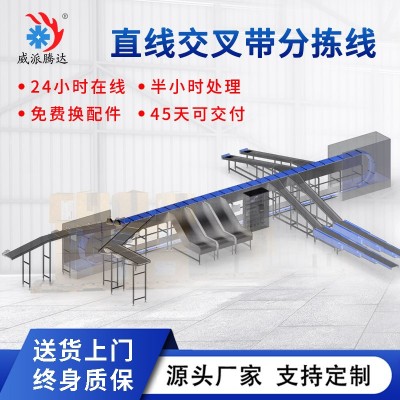 直線交叉帶分揀機智能跨境電商快遞包裹高速分揀系統(tǒng)設(shè)備廠家直營 1臺