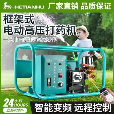 和田虎農用三缸柱塞泵遙控智能直流48V60V數碼變頻高壓電動打藥機 1套