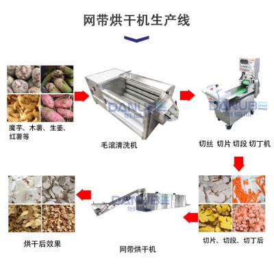 魔芋烘干加工設備 魔芋清洗切片烘干磨粉生產線 魔芋片干燥烘干機