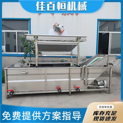 全自動果蔬氣泡清洗機商用蔬菜洗菜機海參水果清洗風干流水線