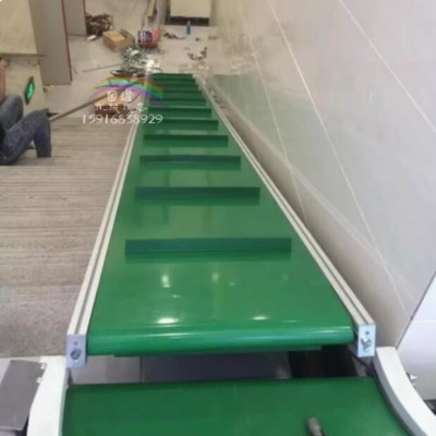 上下樓梯小型拐彎爬坡運輸送機貨物二樓道轉彎斜坡防滑皮帶傳送帶